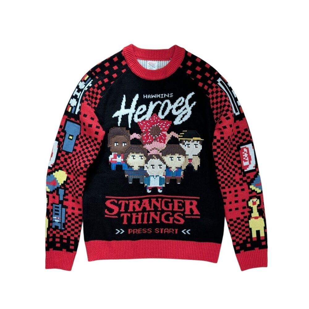 ​Stranger Things Netflix Season 5 Knit Sweater One Last Adventure Hawkins Heroes